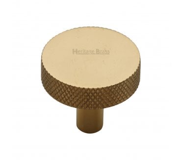 Heritage Brass C3884 Knurled Disc Cabinet Knobs - Unlacquered Brass