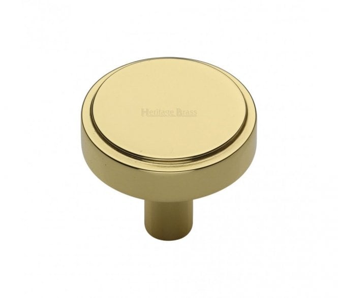 Heritage Brass C3952 Stepped Disc Cabinet Knobs - Polished Brass