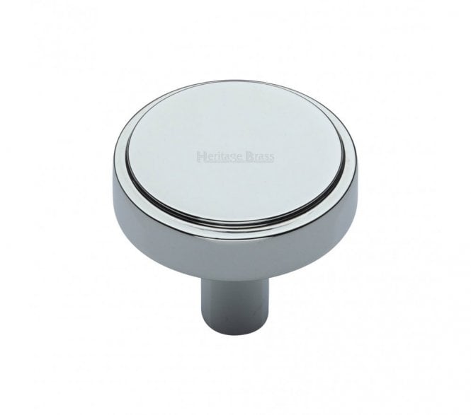 Heritage Brass C3952 Stepped Disc Cabinet Knobs - Polished Chrome