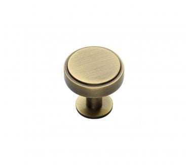Heritage Brass C3954 Stepped Disc Cabinet Knobs On Rose - Antique Brass