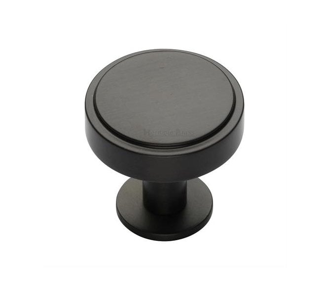 Heritage Brass C3954 Stepped Disc Cabinet Knobs On Rose - Matt Bronze