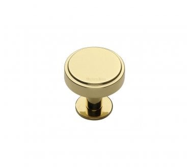 Heritage Brass C3954 Stepped Disc Cabinet Knobs On Rose - Polished Brass