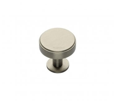 Heritage Brass C3954 Stepped Disc Cabinet Knobs On Rose - Satin Nickel