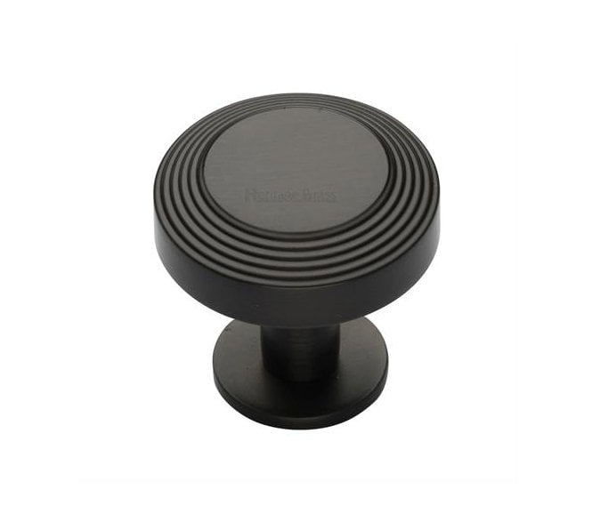 Heritage Brass C3958 Ridge Cabinet Knobs On Rose - Matt Bronze