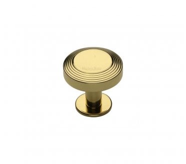 Heritage Brass C3958 Ridge Cabinet Knobs On Rose - Polished Brass