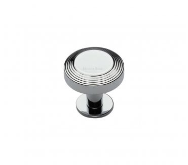 Heritage Brass C3958 Ridge Cabinet Knobs On Rose - Polished Chrome