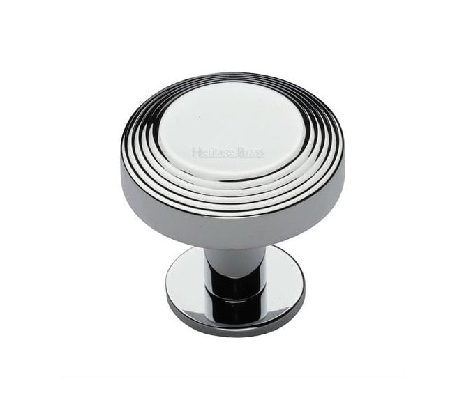Heritage Brass C3958 Ridge Cabinet Knobs On Rose - Polished Chrome
