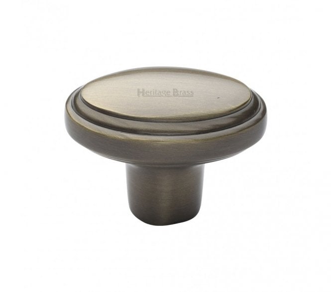 Heritage Brass C3975 Oval Stepped Cabinet Knob - Antique Brass