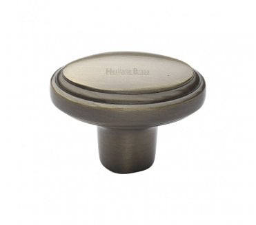 Heritage Brass C3975 Oval Stepped Cabinet Knob - Antique Brass