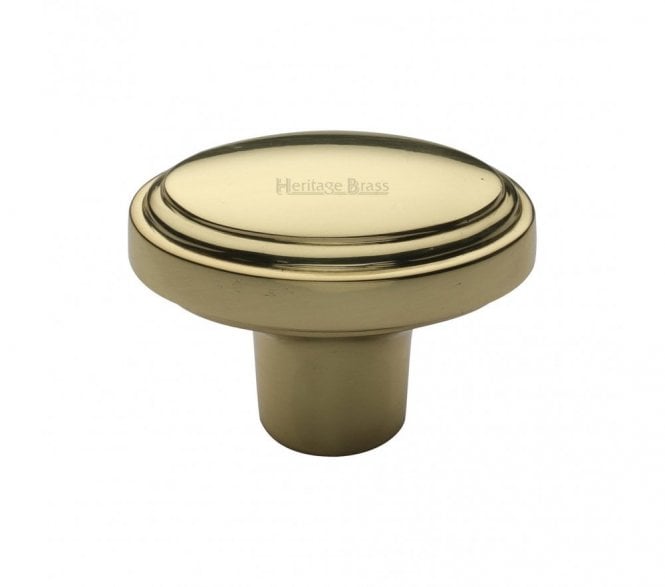 Heritage Brass C3975 Oval Stepped Cabinet Knob - Polished Brass
