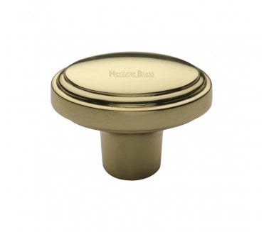 Heritage Brass C3975 Oval Stepped Cabinet Knob - Polished Brass