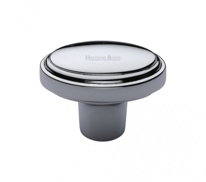 Heritage Brass C3975 Oval Stepped Cabinet Knob - Polished Chrome