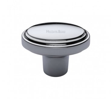 Heritage Brass C3975 Oval Stepped Cabinet Knob - Polished Chrome