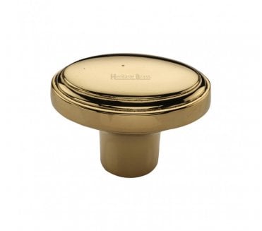 Heritage Brass C3975-ULB Stepped Oval Cabinet Knob - 41mm - Unlacquered Brass