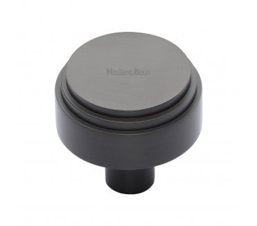 Heritage Brass C3987 Art Deco Stepped Cabinet Knobs - Matt Bronze