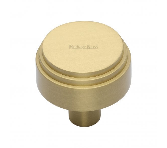 Heritage Brass C3987 Art Deco Stepped Cabinet Knobs - Satin Brass