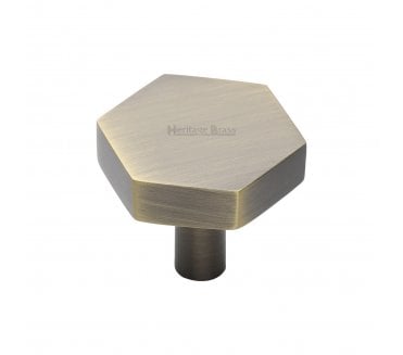 Heritage Brass C4344 Hexagon Cabinet Knobs - Antique Brass