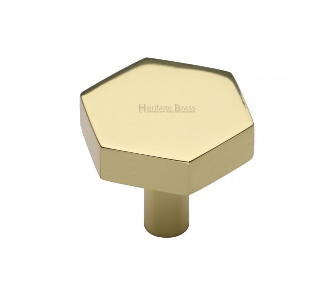 Heritage Brass C4344 Hexagon Cabinet Knobs - Polished Brass