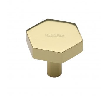 Heritage Brass C4344 Hexagon Cabinet Knobs - Polished Brass