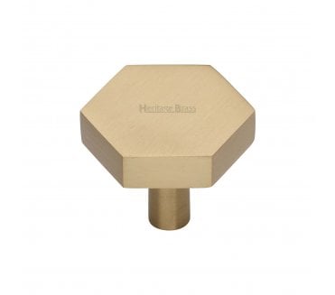 Heritage Brass C4344 Hexagon Cabinet Knobs - Satin Brass