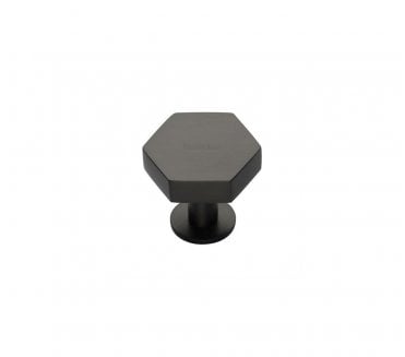 Heritage Brass C4345 Hexagon Cabinet Knobs On Rose - Matt Bronze