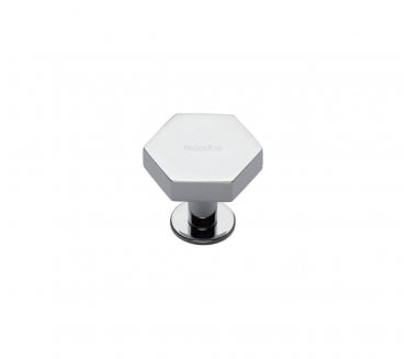 Heritage Brass C4345 Hexagon Cabinet Knobs On Rose - Polished Chrome