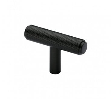 Heritage Brass C4415 Cabinet Knob Knurled T-Bar Design 45mm - Matt Black