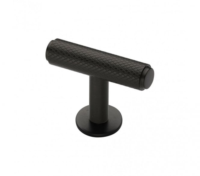 Heritage Brass C4416 Cabinet Knob Knurled T-Bar Design with Rose 45mm - Matt Bronze