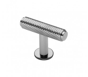 Heritage Brass C4416 Cabinet Knob Knurled T-Bar Design with Rose 45mm - Polished Chrome