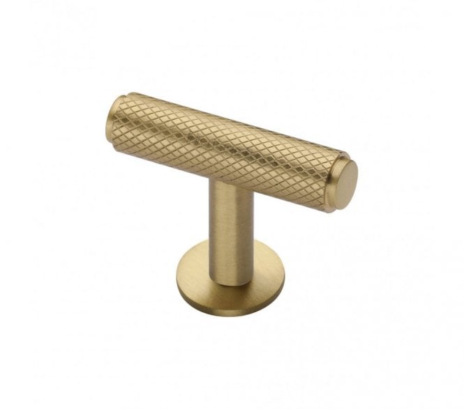 Heritage Brass C4416 Cabinet Knob Knurled T-Bar Design with Rose 45mm - Satin Brass