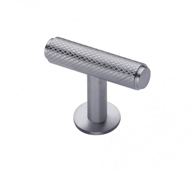 Heritage Brass C4416 Cabinet Knob Knurled T-Bar Design with Rose 45mm - Satin Chrome