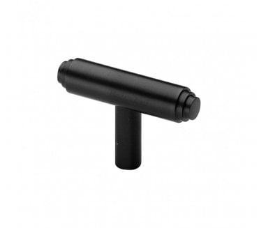 Heritage Brass C4445 Cabinet Knob Stepped T-Bar Design 45mm - Matt Black