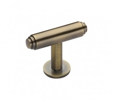 Heritage Brass C4447 Cabinet Knob Stepped T-Bar Design with Rose 45mm - Antique Brass