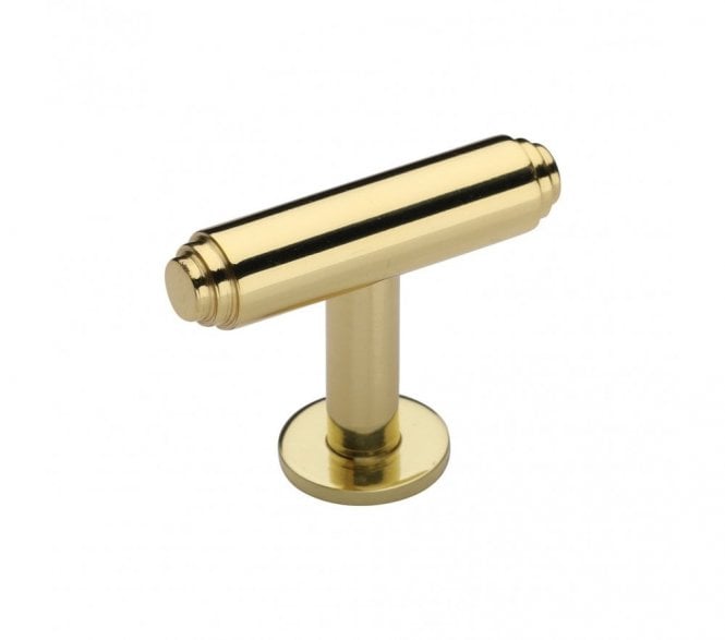 Heritage Brass C4447 Cabinet Knob Stepped T-Bar Design with Rose 45mm - Polished Brass