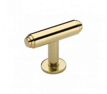 Heritage Brass C4447 Cabinet Knob Stepped T-Bar Design with Rose 45mm - Polished Brass