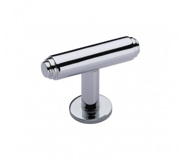 Heritage Brass C4447 Cabinet Knob Stepped T-Bar Design with Rose 45mm - Polished Chrome