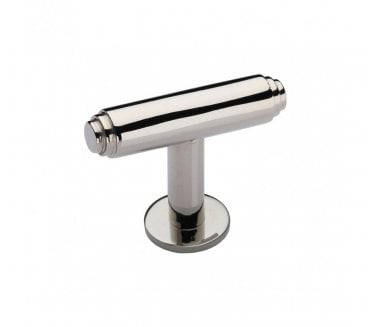 Heritage Brass C4447 Cabinet Knob Stepped T-Bar Design with Rose 45mm - Polished Nickel