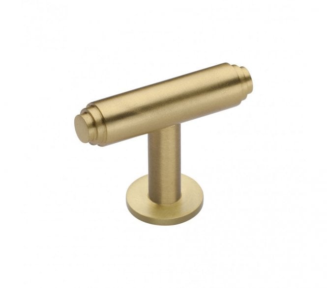 Heritage Brass C4447 Cabinet Knob Stepped T-Bar Design with Rose 45mm - Satin Brass