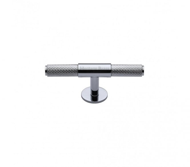 Heritage Brass C4463 Knurled Fountain T-Bar Knobs - Polished Chrome