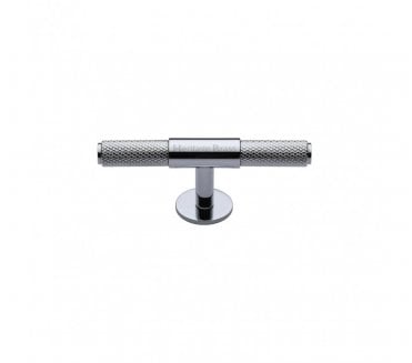 Heritage Brass C4463 Knurled Fountain T-Bar Knobs - Polished Chrome
