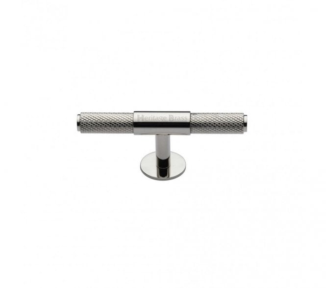 Heritage Brass C4463 Knurled Fountain T-Bar Knobs - Polished Nickel