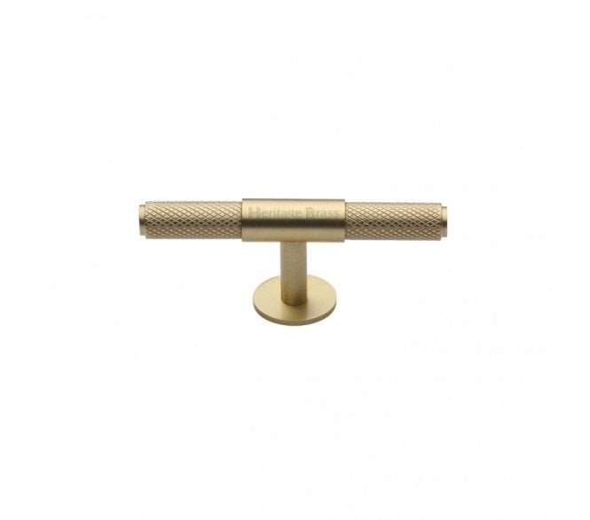 Heritage Brass C4463 Knurled Fountain T-Bar Knobs - Satin Brass