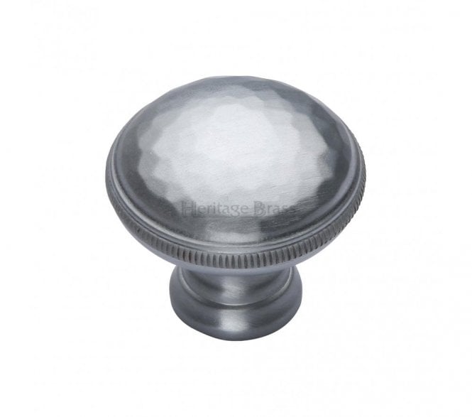 Heritage Brass C4545 Beaten Cabinet Knob 32mm -  Satin Chrome
