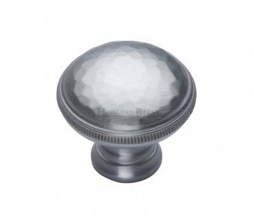 Heritage Brass C4545 Beaten Cabinet Knob 32mm -  Satin Chrome