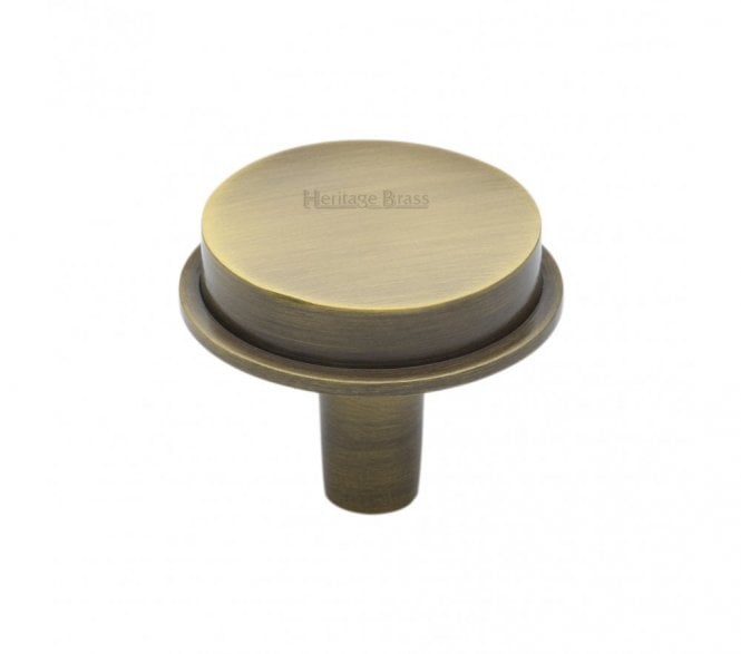 Heritage Brass C4592 Flat Top Round Cabinet Knobs - Antique Brass