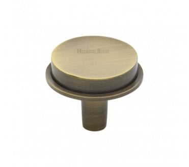 Heritage Brass C4592 Flat Top Round Cabinet Knobs - Antique Brass