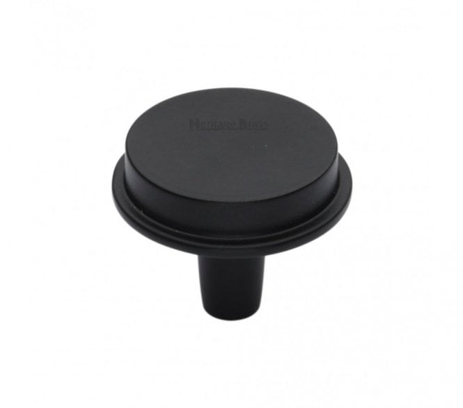Heritage Brass C4592 Flat Top Round Cabinet Knobs - Matt Black