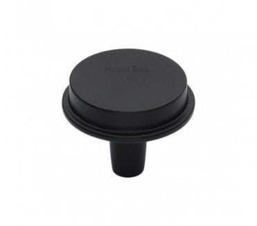 Heritage Brass C4592 Flat Top Round Cabinet Knobs - Matt Black