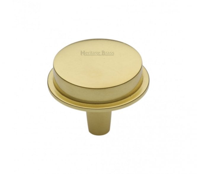 Heritage Brass C4592 Flat Top Round Cabinet Knobs - Polished Brass