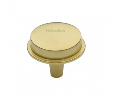 Heritage Brass C4592 Flat Top Round Cabinet Knobs - Polished Brass